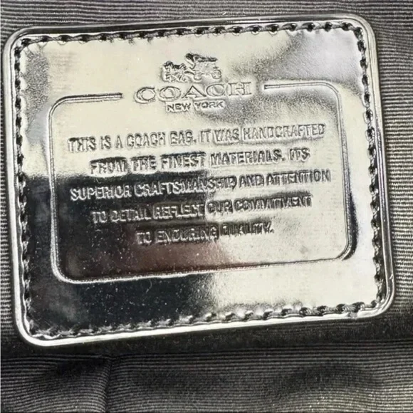 COACH Canvas Signature Monogram Crossbody Black Grey - Picture 7 of 9